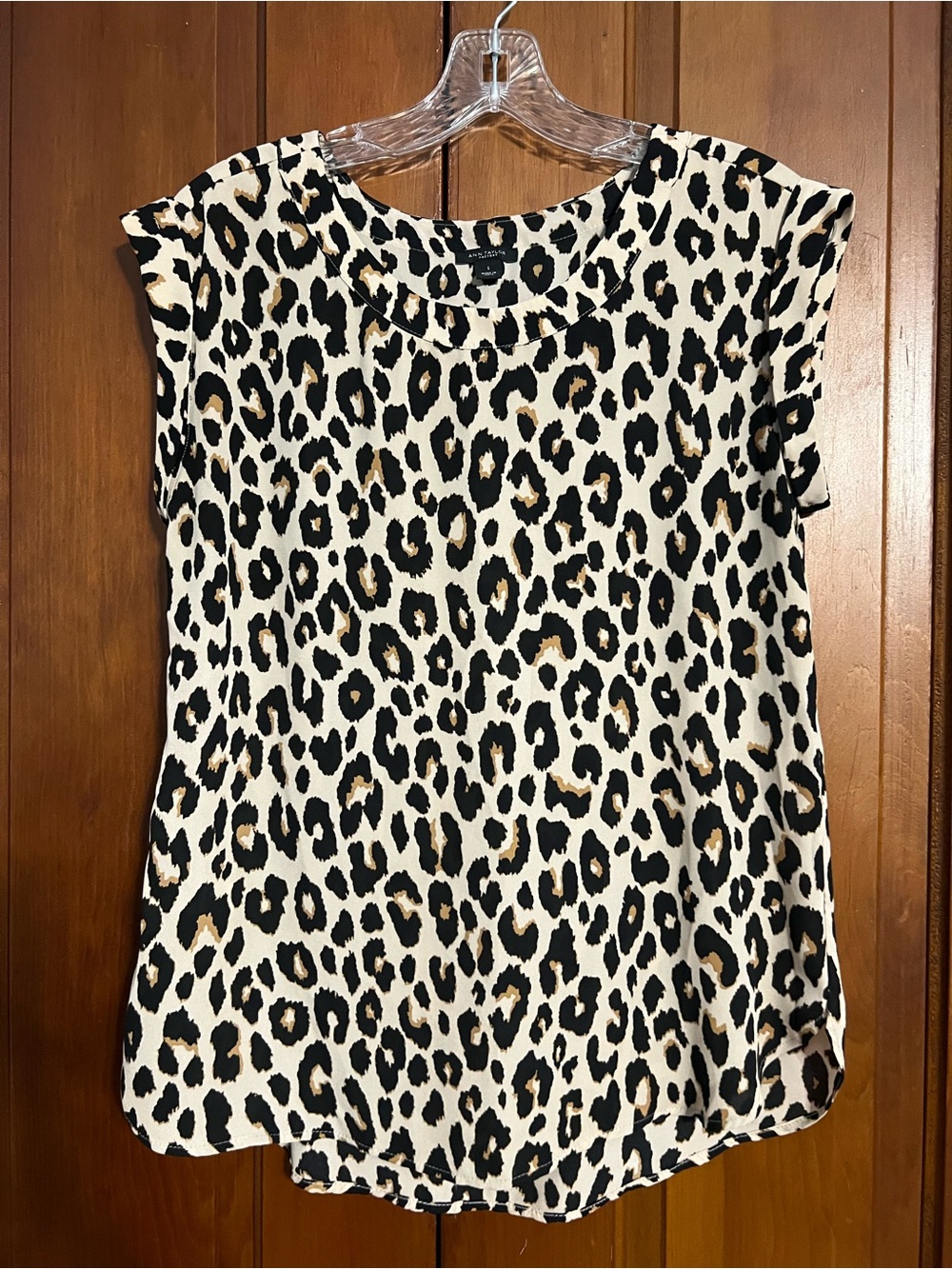Ann Taylor Leopard Print Sleeveless Blouse - Black, Cream & Tan Size Small